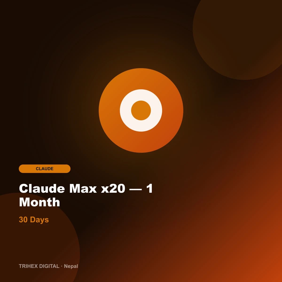 Claude Max x20 — 1 Month