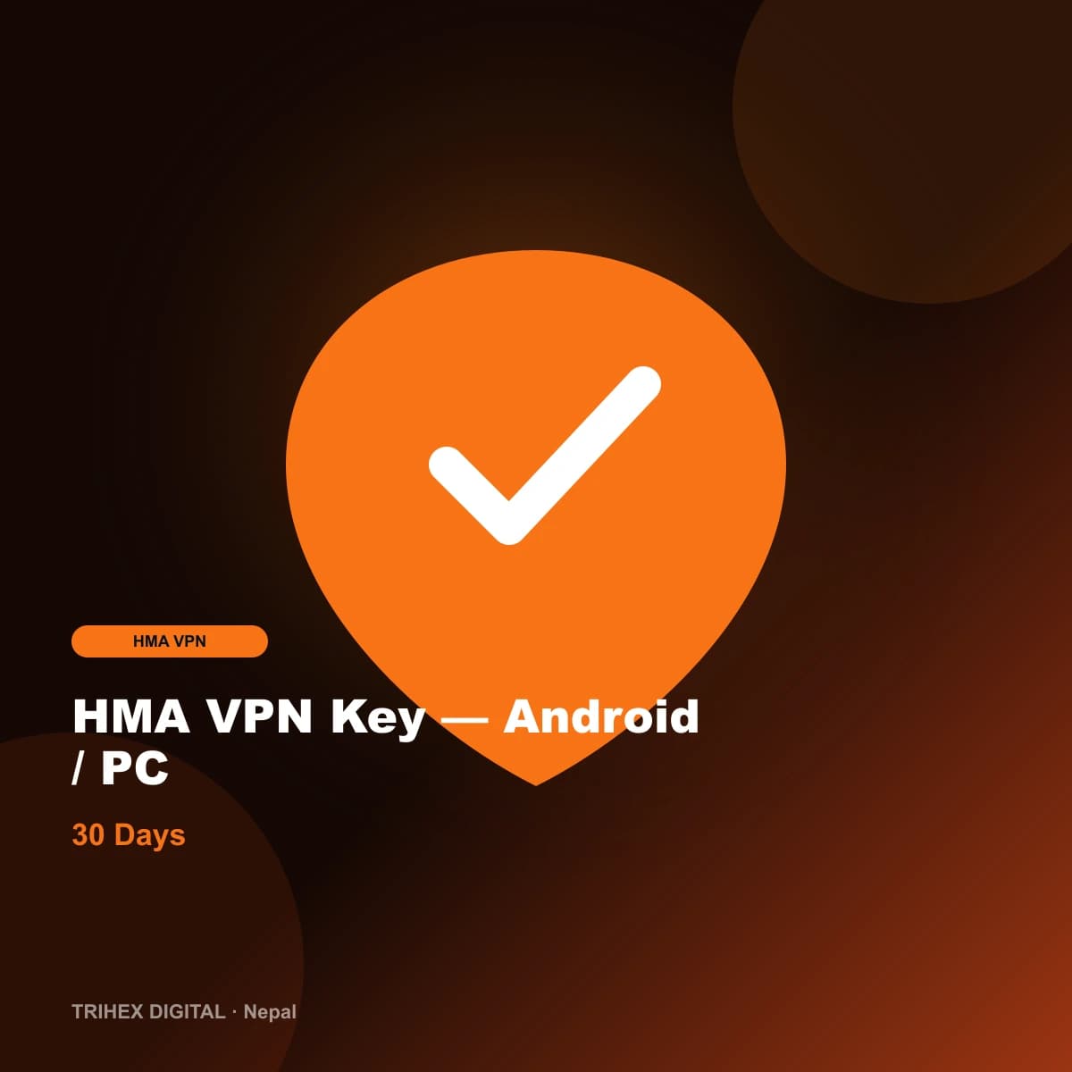 HMA VPN Key — Android / PC (20–30 Days) artwork