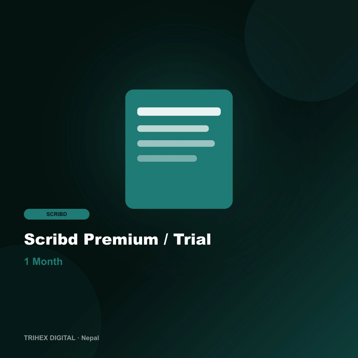 Scribd Premium / Trial (7 Days–1 Month) artwork